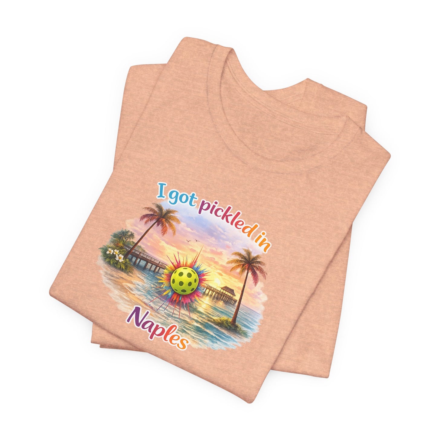 "I Got Pickled in Naples" Pickleball Tee — Funny Florida Vacation Shirt & Souvenir Gift