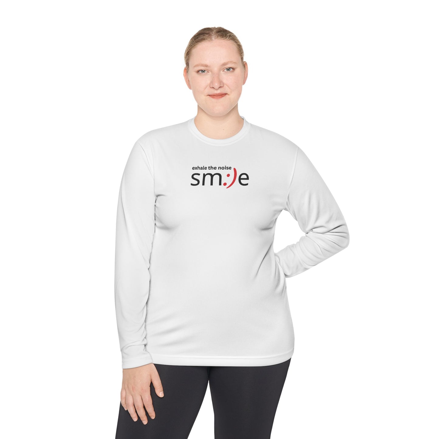 Smile Long-Sleeve Tee — "Exhale the Noise" | Sport-Tek ST350LS Moisture-Wicking Shirt