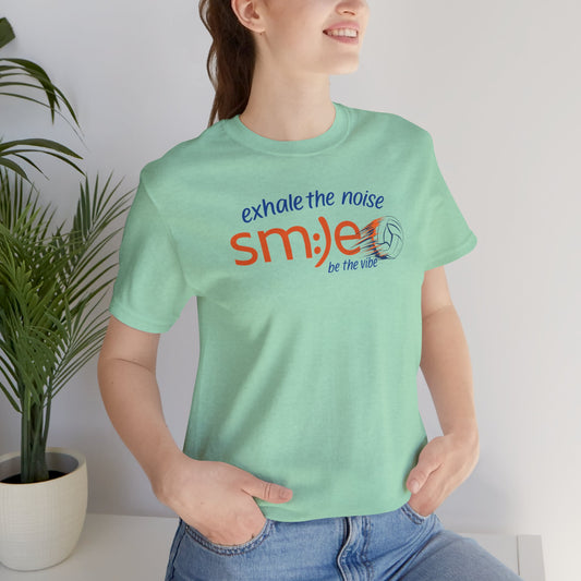 Exhale the Noise sm:)e Be the Vibe Volleyball Tee - Motivational Streetwear, Court Confidence, Athletic Gift