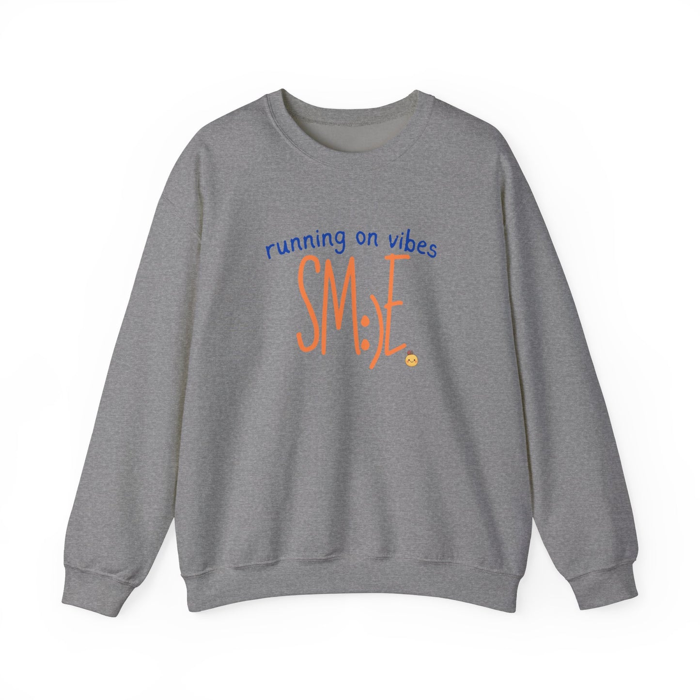 sm:)e Running on Vibes Crewneck Sweatshirt | Positive Energy Streetwear | Cozy Confidence Unisex