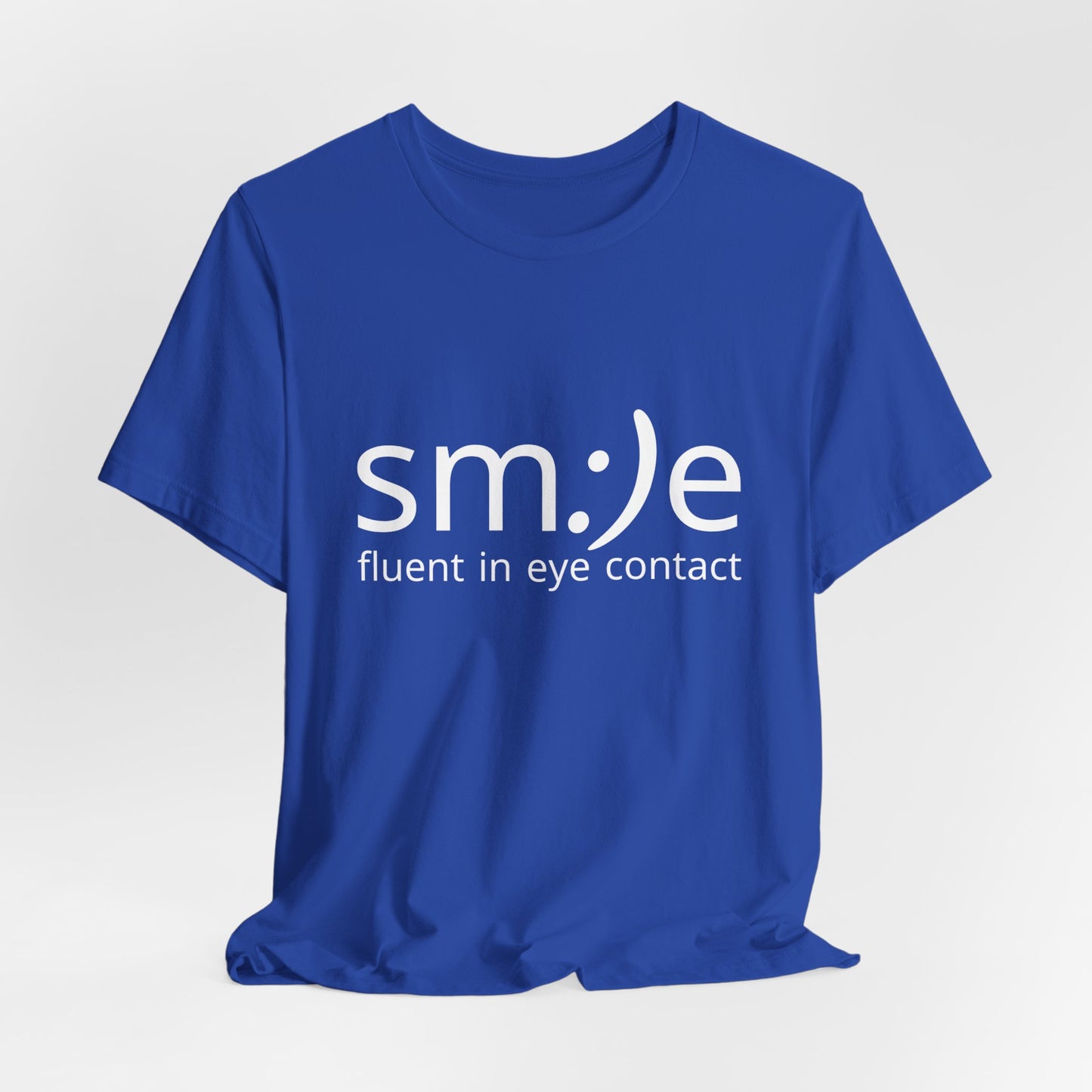 sm:)e Fluent in Eye Contact Tee | Social Confidence Streetwear | Funny Motivational Graphic Shirt