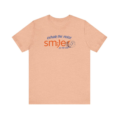 Exhale the Noise | sm:)e Be the Vibe Volleyball T-Shirt | Motivational Teen Unisex Tee