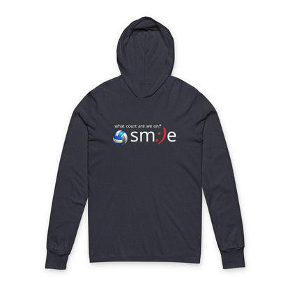 What Court Are We On? sm:)e Volleyball Hoodie - Tournament Confusion Tee
