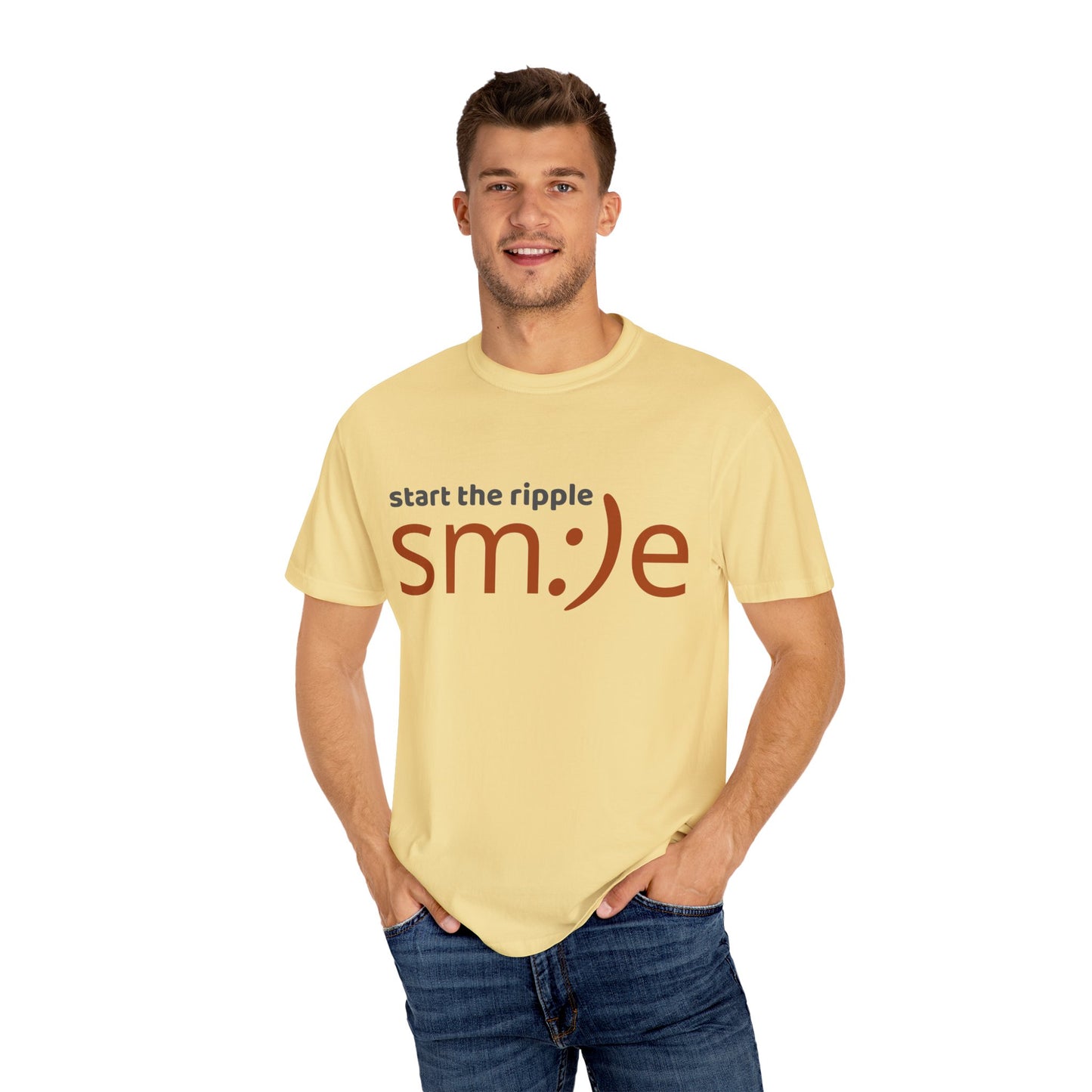 sm:)e Start the Ripple Garment-Dyed Tee | Premium Change-Maker Streetwear | Unisex Statement Shirt
