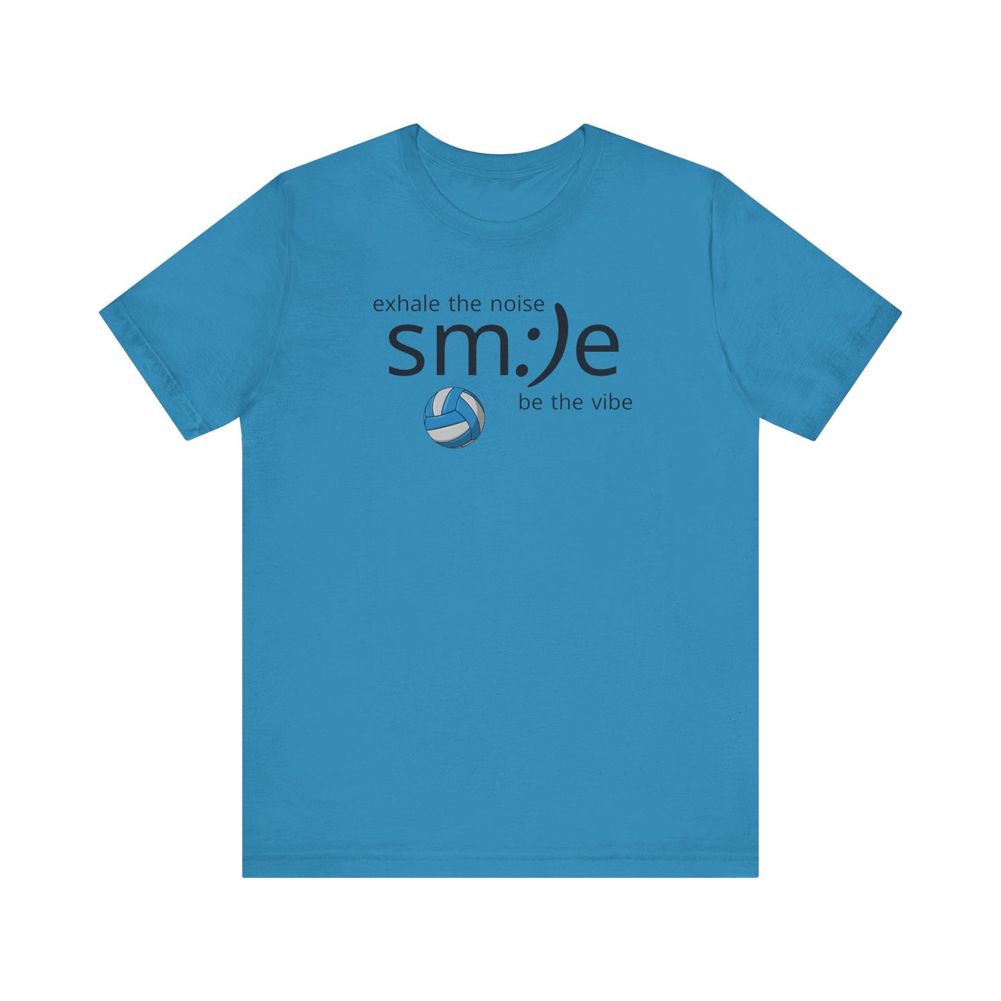 sm:)e Exhale the Noise Smile Vibes Volleyball Tee | Happy Athletic Streetwear | Positive Affirmation Shirt