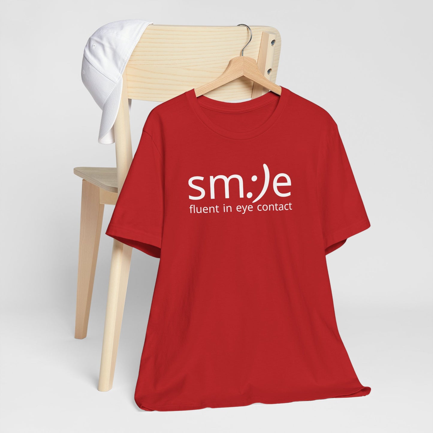 sm:)e Fluent in Eye Contact T-Shirt | Confidence Statement Tee | Unisex Streetwear