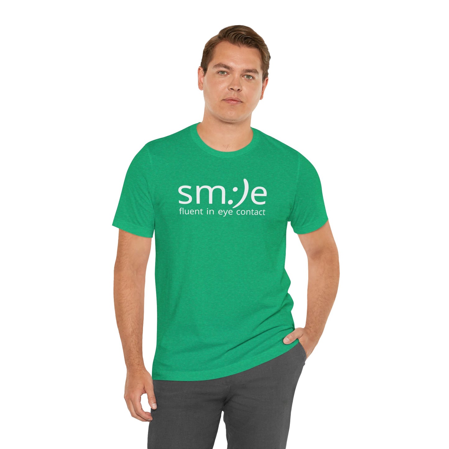 sm:)e Fluent in Eye Contact T-Shirt | Confidence Statement Tee | Unisex Streetwear