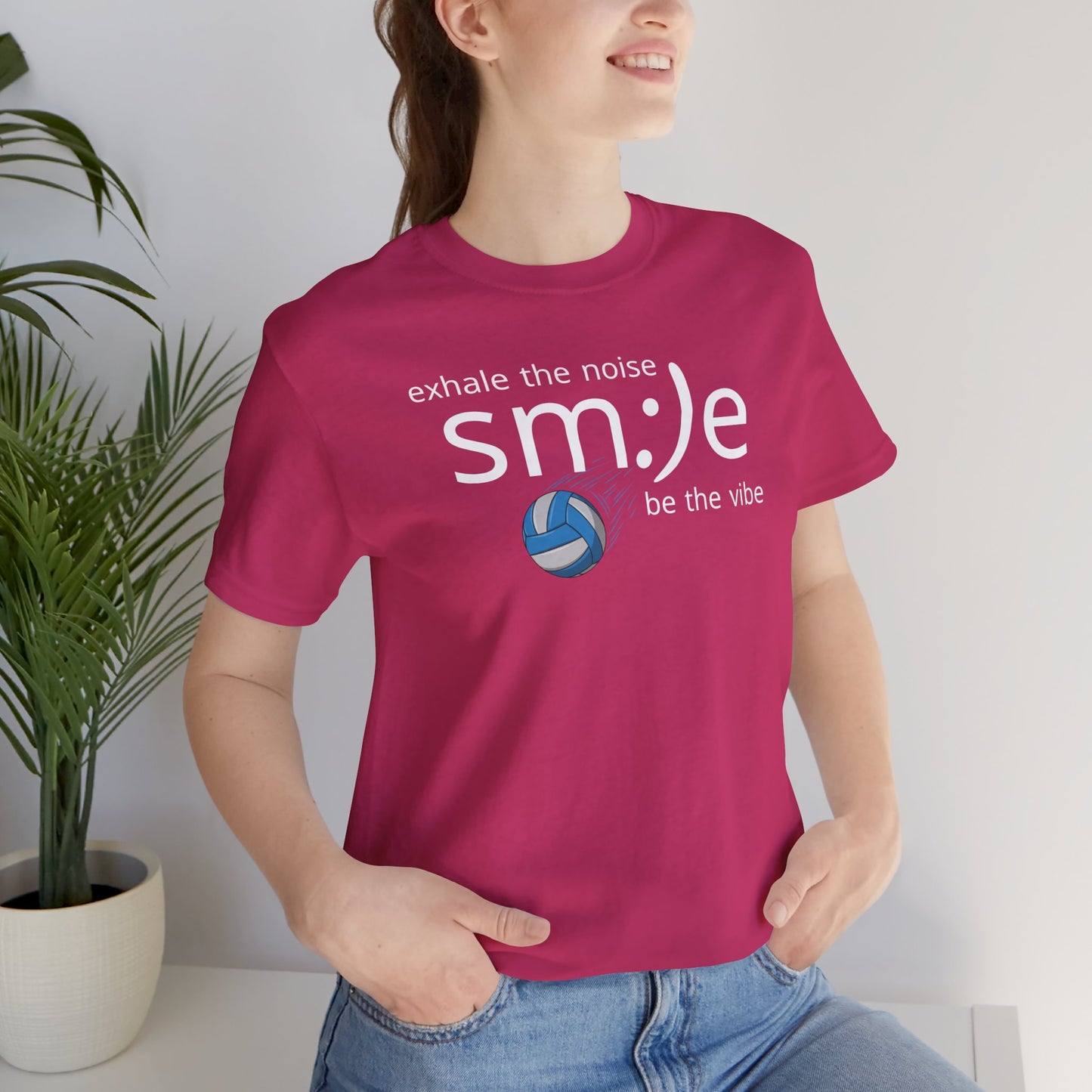 sm:)e Exhale the Noise Volleyball Tee | Athletic Mindful Streetwear | Positive Vibe Court Confidence