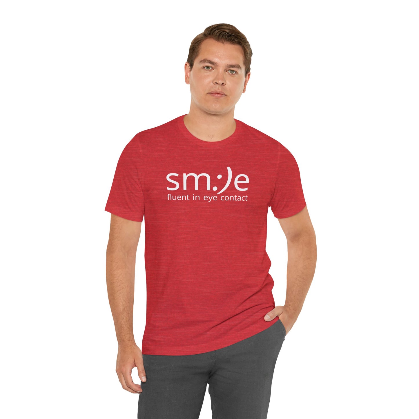 sm:)e Fluent in Eye Contact T-Shirt | Confidence Statement Tee | Unisex Streetwear