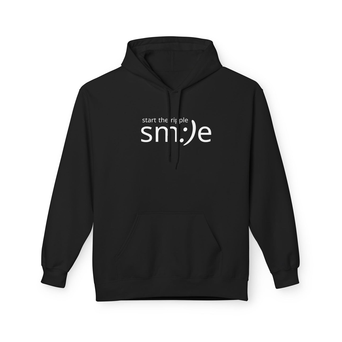 Start the Ripple sm:)e Cozy Fleece Hoodie - Fall Streetwear, Confidence Booster, Unisex Midweight Hoodie