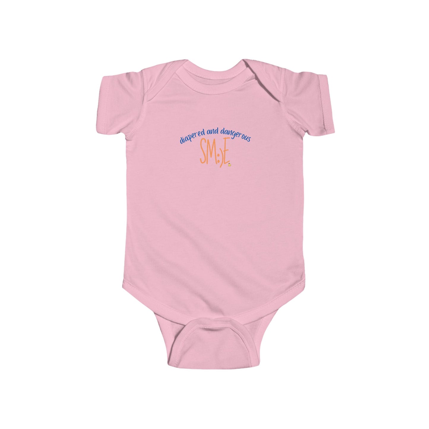 Diapered and Dangerous sm:)e Infant Bodysuit - Funny Baby Statement Onesie, Trendy Toddler Gift