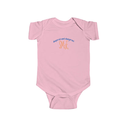 Diapered and Dangerous sm:)e Infant Bodysuit - Funny Baby Statement Onesie, Trendy Toddler Gift