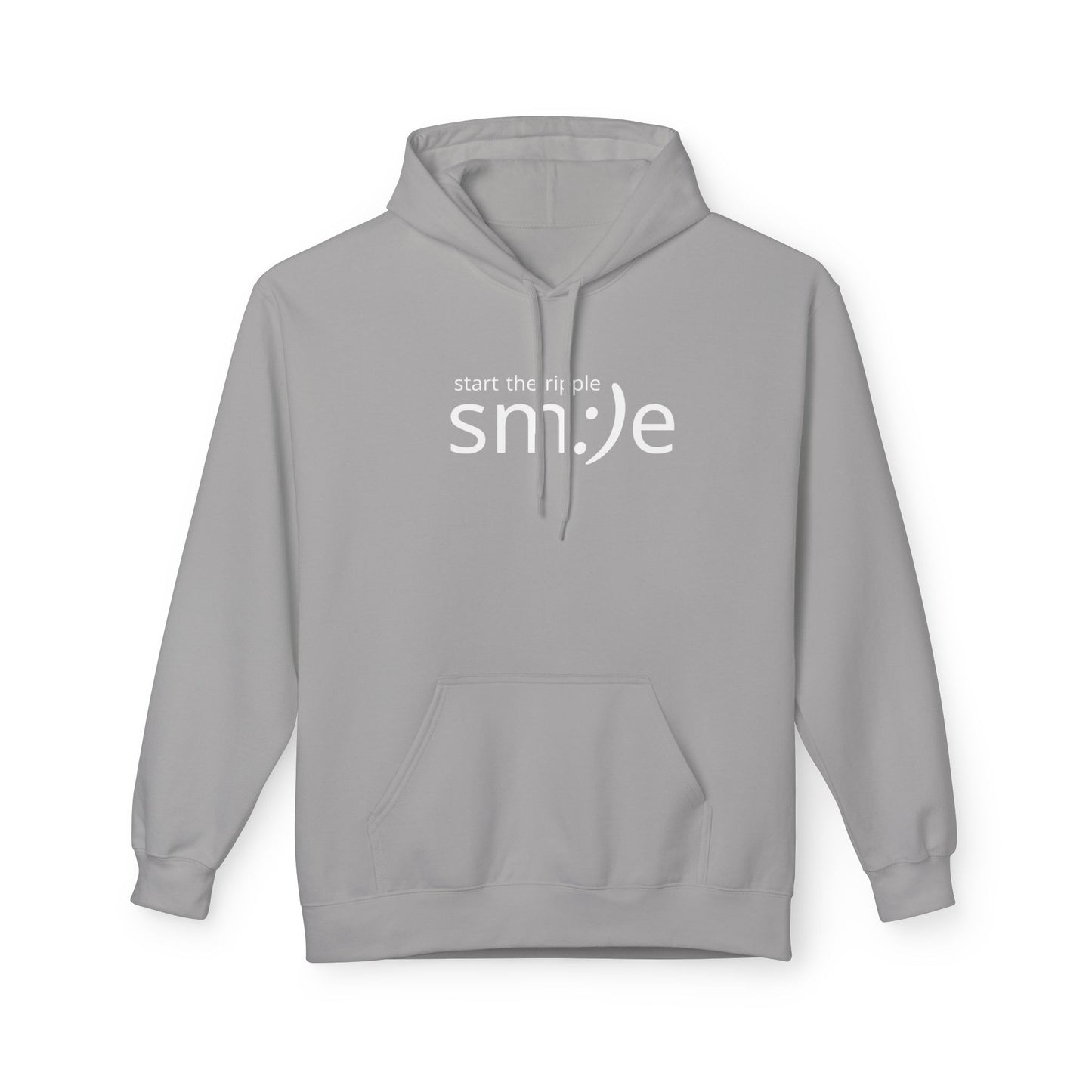 Start the Ripple sm:)e Cozy Fleece Hoodie - Fall Streetwear, Confidence Booster, Unisex Midweight Hoodie