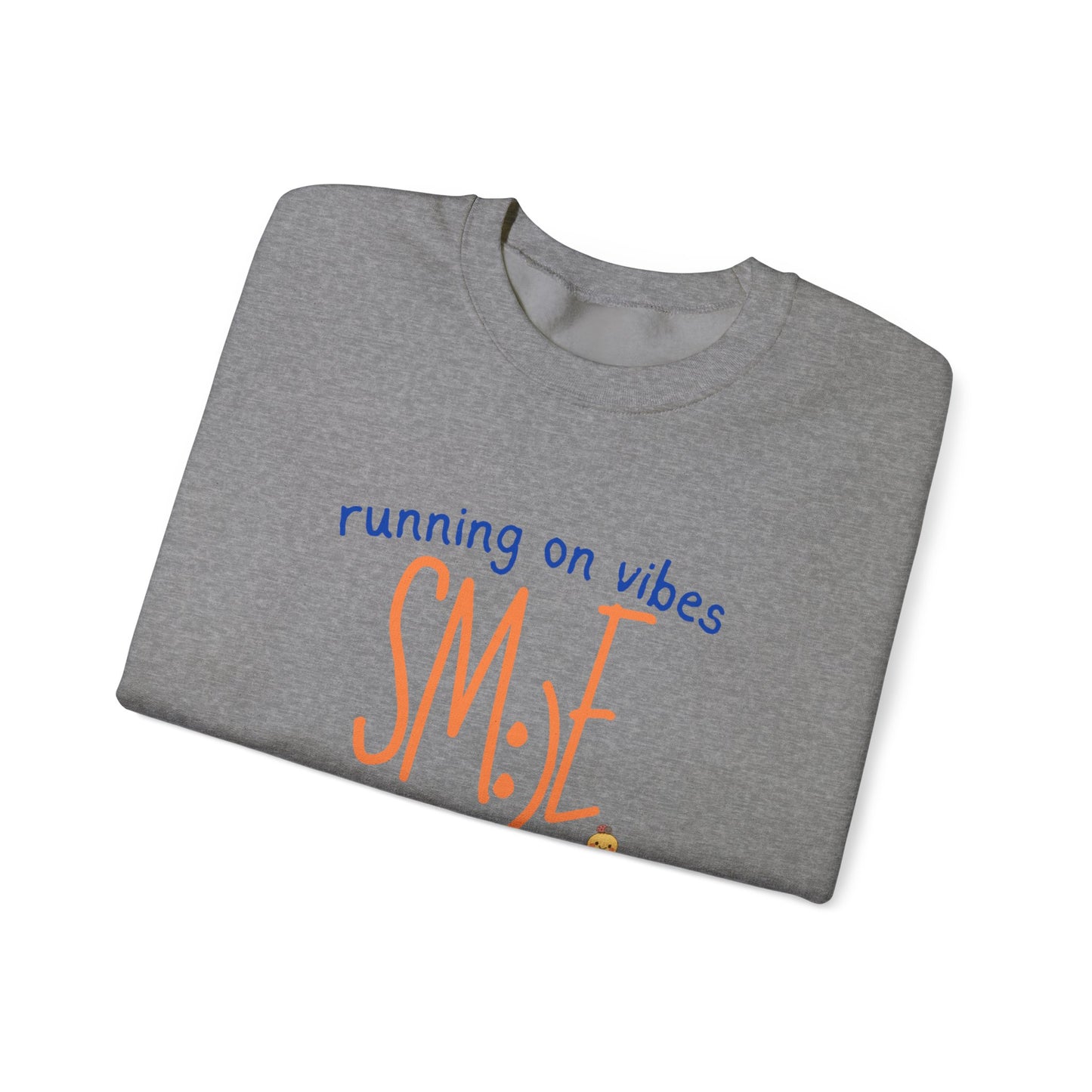 sm:)e Running on Vibes Crewneck Sweatshirt | Positive Energy Streetwear | Cozy Confidence Unisex