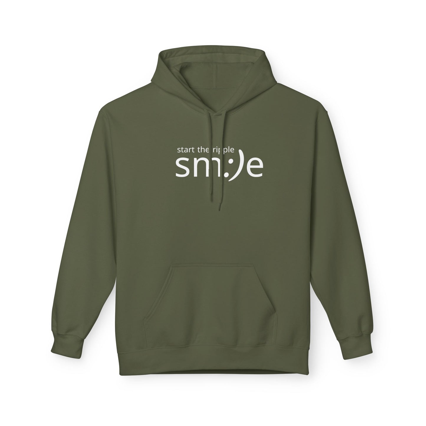 Start the Ripple sm:)e Cozy Fleece Hoodie - Fall Streetwear, Confidence Booster, Unisex Midweight Hoodie