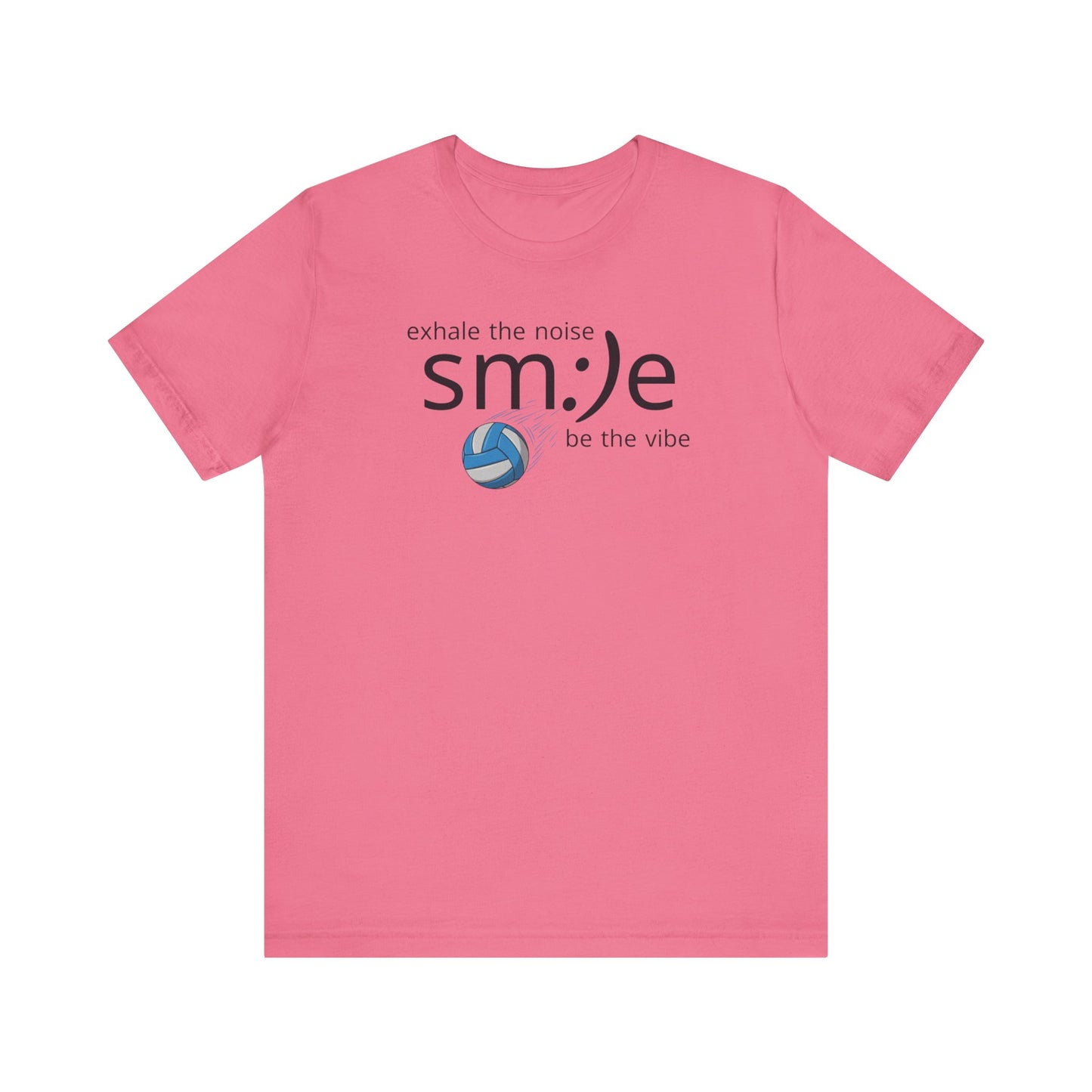 sm:)e Exhale the Noise Smile Vibes Volleyball Tee | Happy Athletic Streetwear | Positive Affirmation Shirt