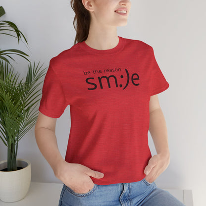 sm:)e Be the Reason Smile Tee - Positive Energy Streetwear, Inspirational Gift, Confidence Booster