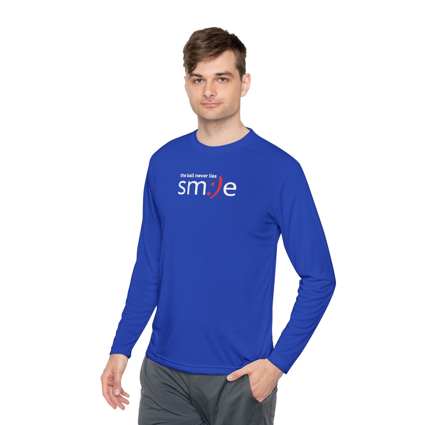 Smile Long-Sleeve Tee — "The Ball Never Lies" | Sport-Tek ST350SL Moisture-Wicking Shirt