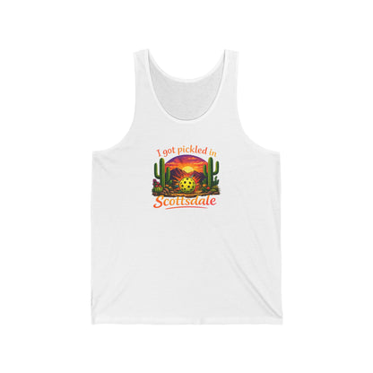 Scottsdale Pickleball Sunset Tank Top — "I Got Pickled in Scottsdale"