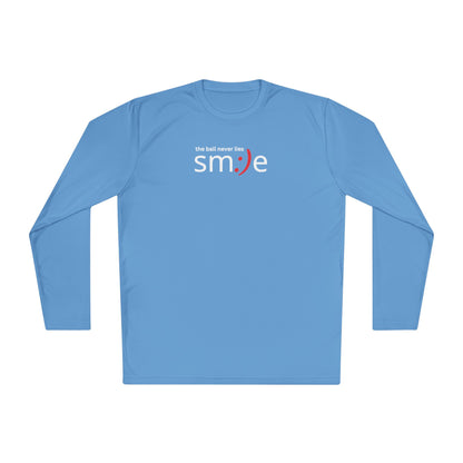 Smile Long-Sleeve Tee — "The Ball Never Lies" | Sport-Tek ST350SL Moisture-Wicking Shirt