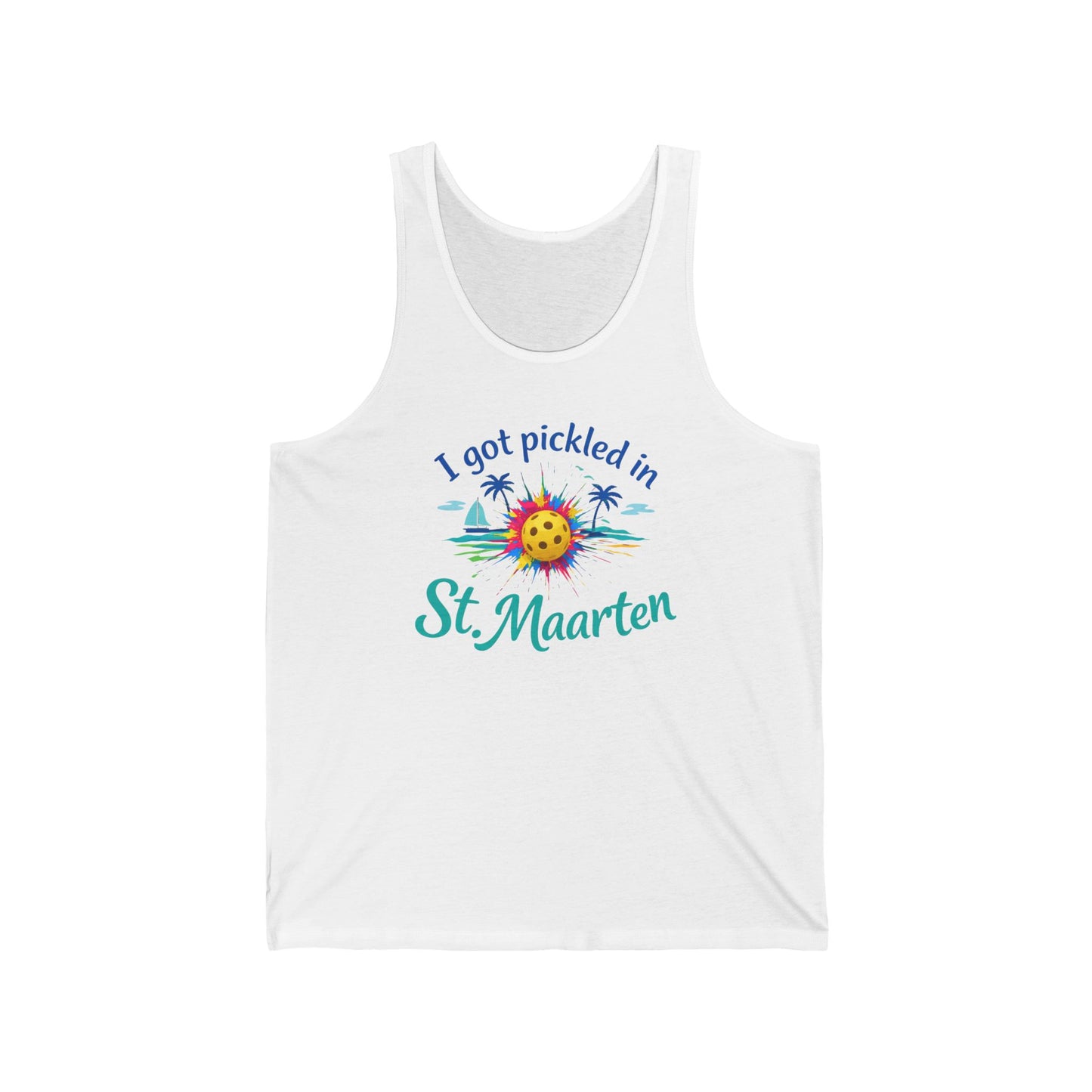 St. Maarten Vacation Tank Top — "I Got Pickled in St. Maarten" Tropical Souvenir