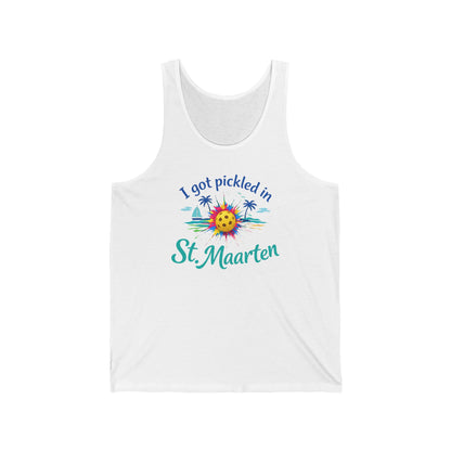 St. Maarten Vacation Tank Top — "I Got Pickled in St. Maarten" Tropical Souvenir