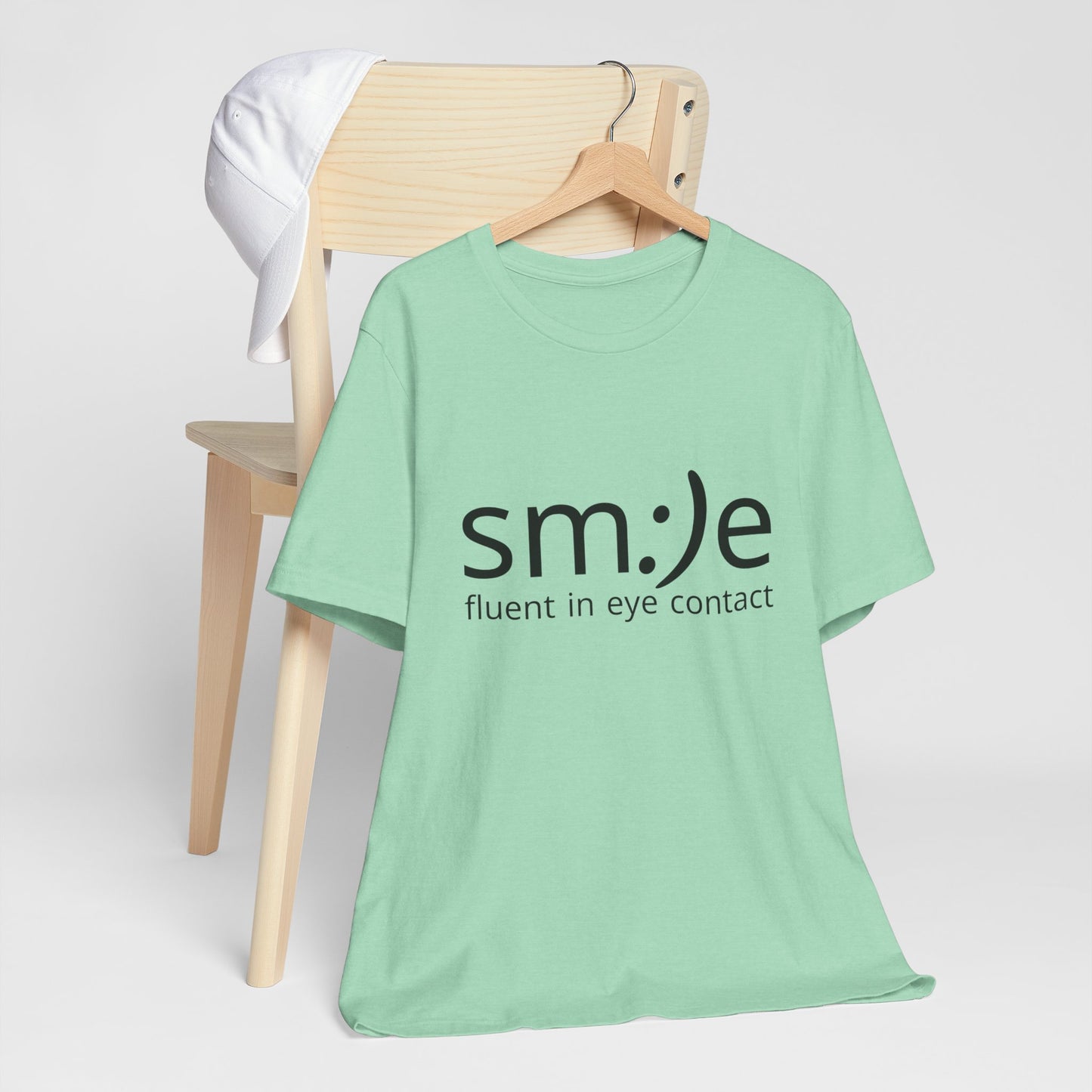 Unisex Jersey Short Sleeve Tee | sm:)e Fluent in Eye Contact | Confidence Streetwear