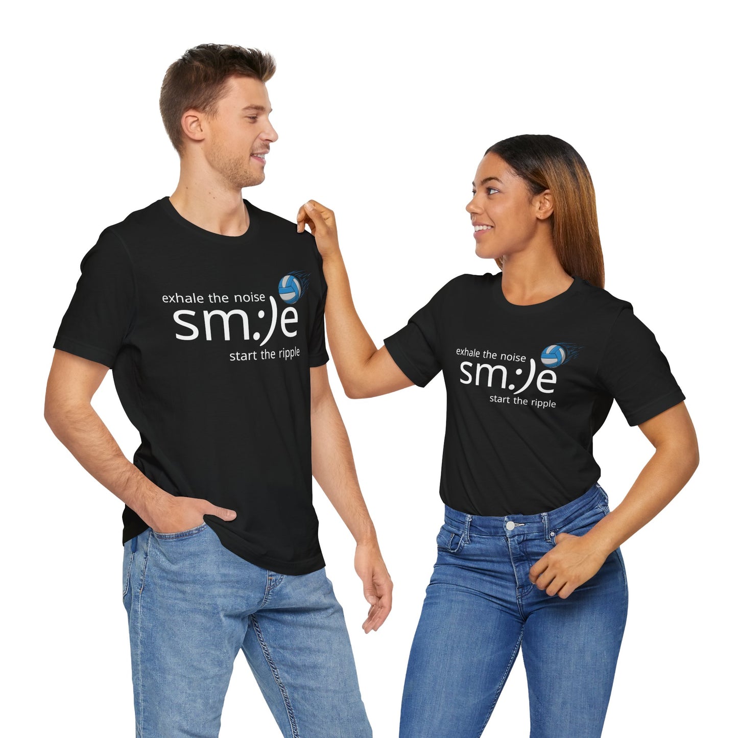 Unisex Jersey Short Sleeve Tee | Exhale the Noise sm:)e Start the Ripple Volleyball