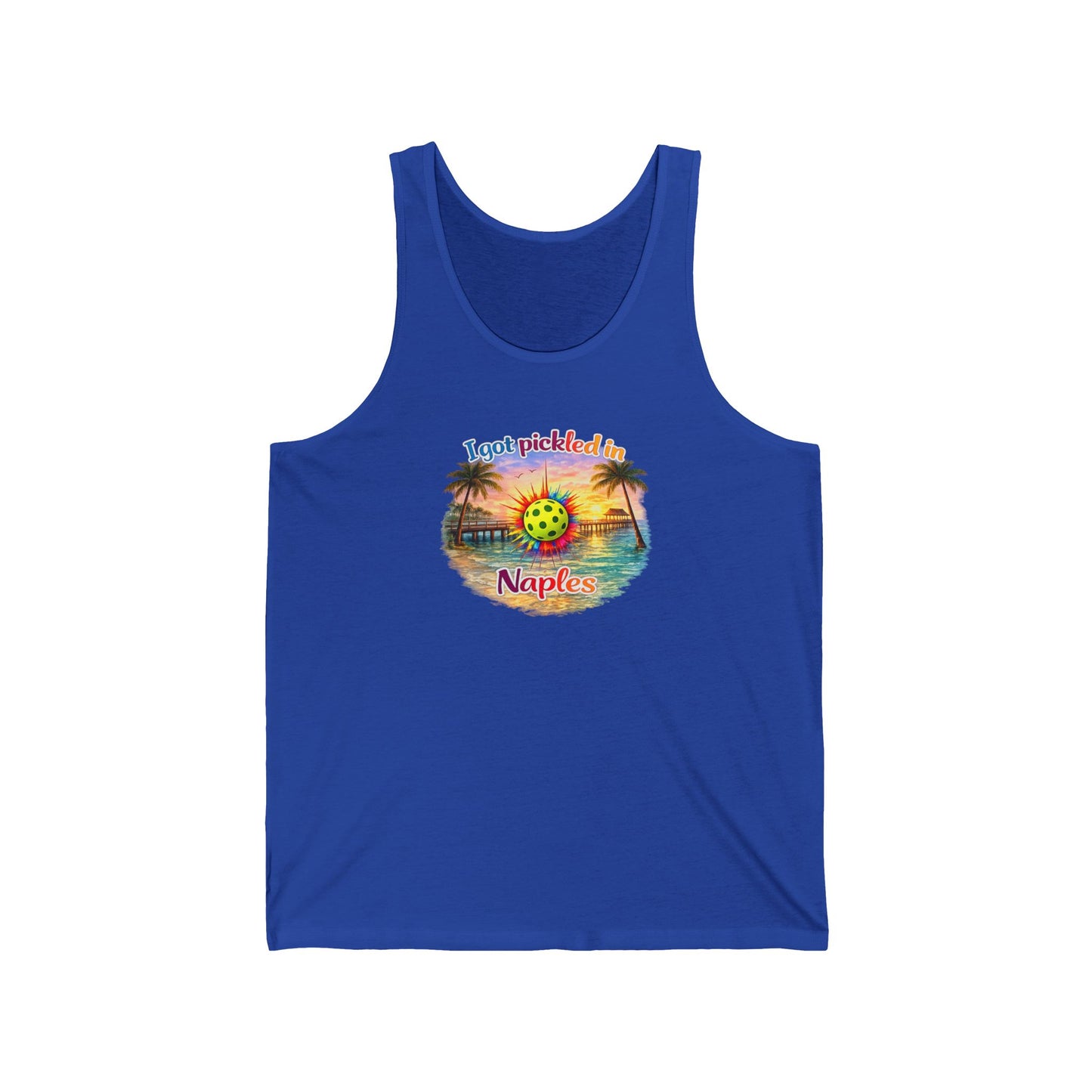 Naples Pickleball Sunset Tank — "I got pickled in Naples"