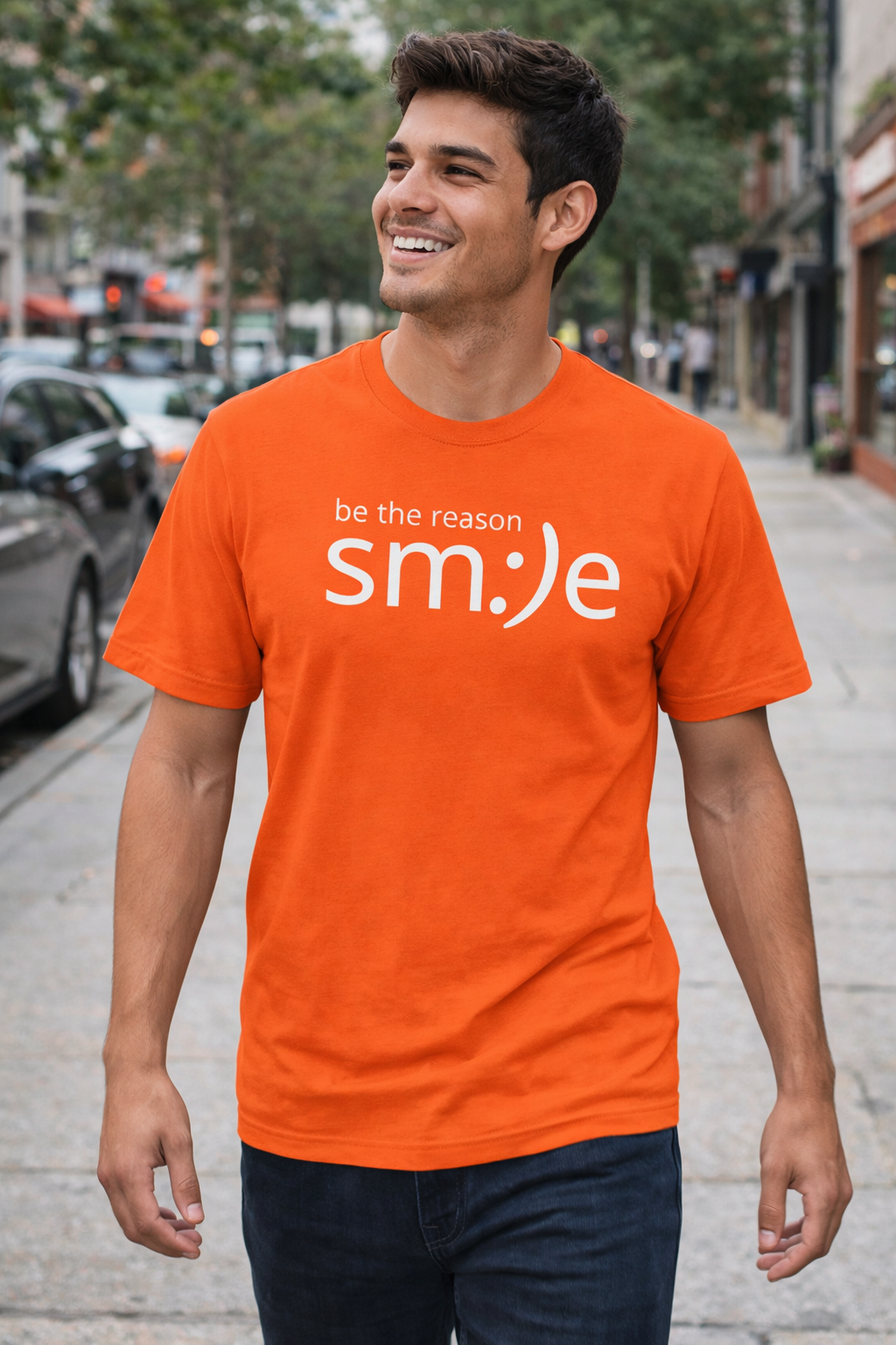 Be the Reason sm:)e T-Shirt | Inspirational Statement Tee | Trendy Unisex Streetwear