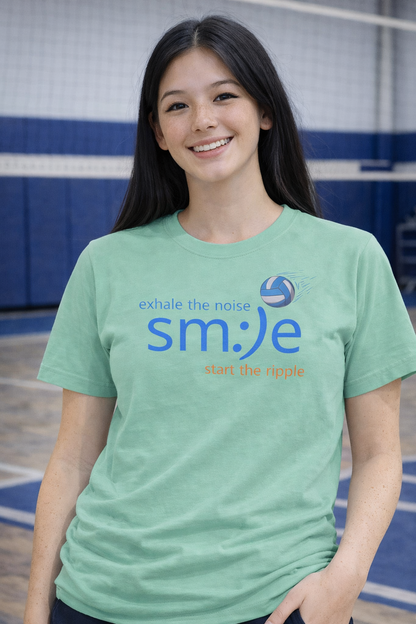 Exhale the Noise sm:)e Start the Ripple Volleyball Tee - Motivational Streetwear, Positive Vibes, Inspirational Gift