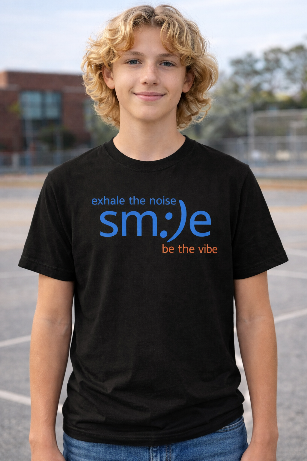 sm:)e Smile Vibe Tee Exhale the Noise | Relaxation Streetwear | Inspirational Motivational Shirt