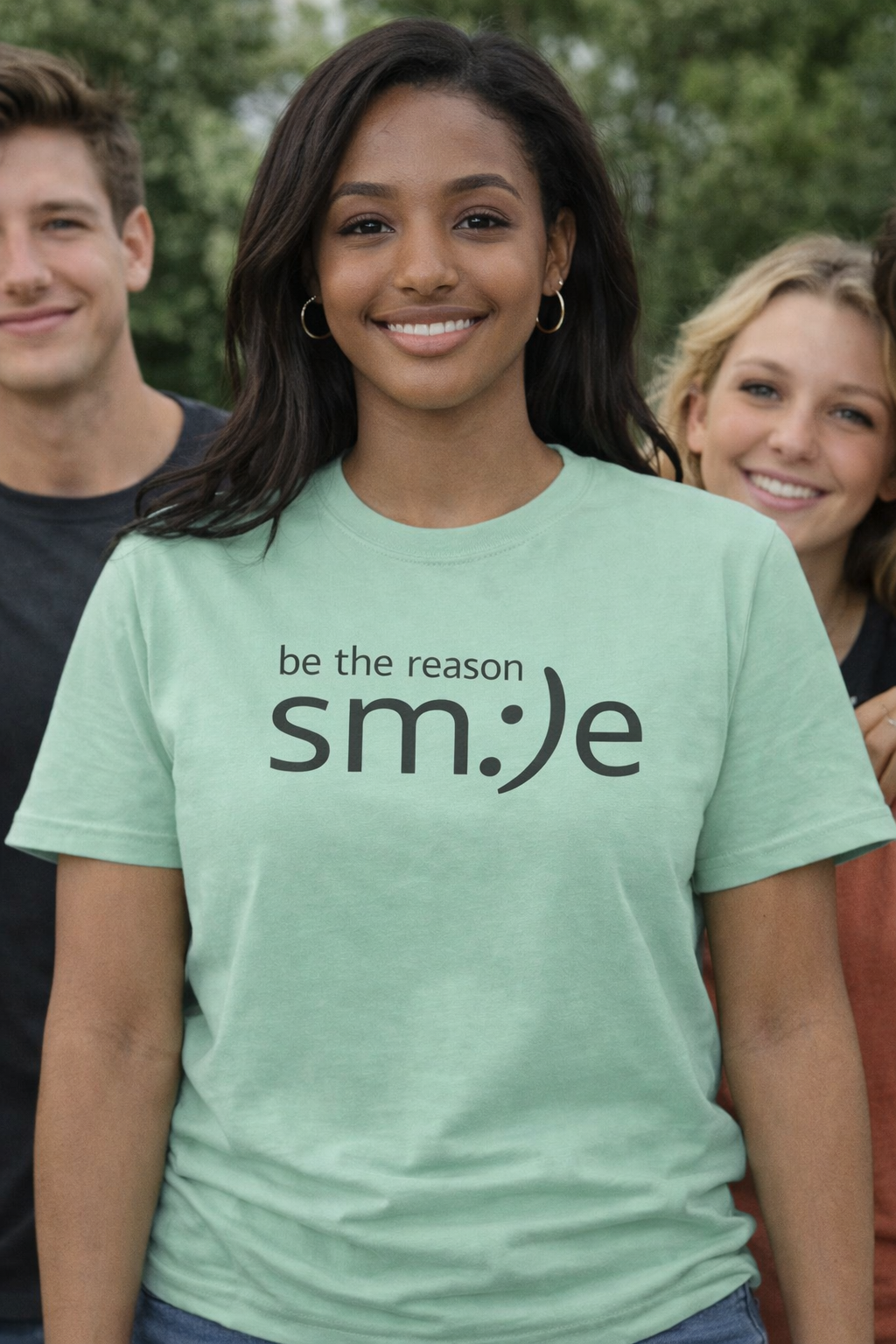 sm:)e Be the Reason Smile Tee - Positive Energy Streetwear, Inspirational Gift, Confidence Booster