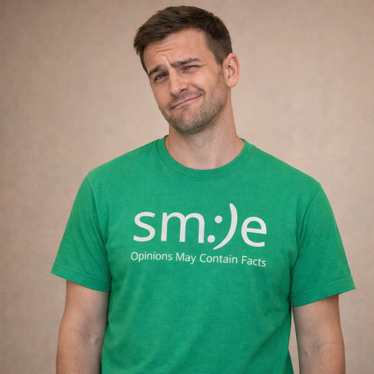 sm:)e Opinions May Contain Facts T-Shirt | Witty Statement Streetwear | Unisex Summer Tee