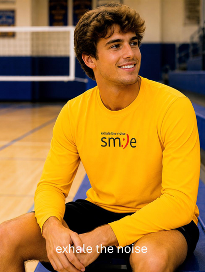 Smile Long-Sleeve Tee — "Exhale the Noise" | Sport-Tek ST350LS Moisture-Wicking Shirt