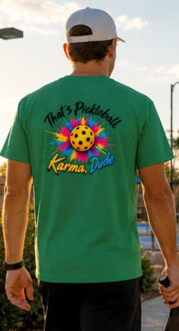 Pickleball Karma Tee — "That's Pickleball Karma, Dude" | Sport-Tek ST350 Moisture-Wicking Shirt
