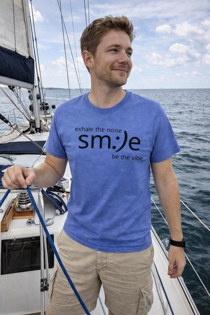 Exhale the Noise sm:)e Be the Vibe | Motivational Unisex Tee