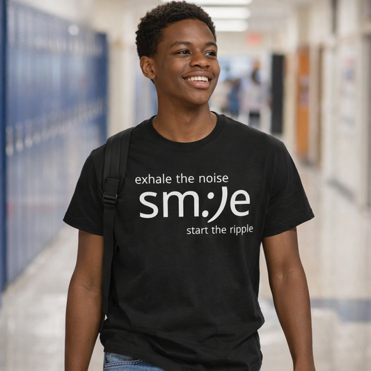 Exhale the Noise sm:)e Start the Ripple | Positive Vibe Streetwear Tee