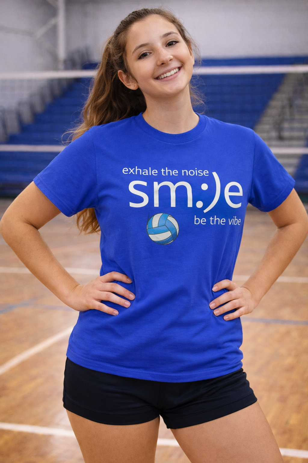 sm:)e Exhale the Noise Volleyball Tee | Athletic Mindful Streetwear | Positive Vibe Court Confidence