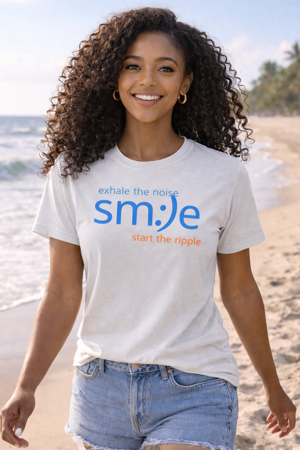 Exhale the Noise sm:)e Start the Ripple | Motivational Graphic Tee