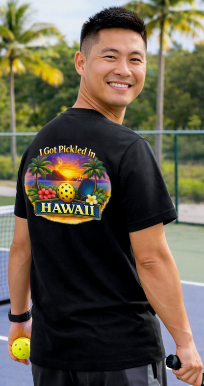 Hawaii Sunset Pickleball Tee | Tropical Beach Graphic T-Shirt