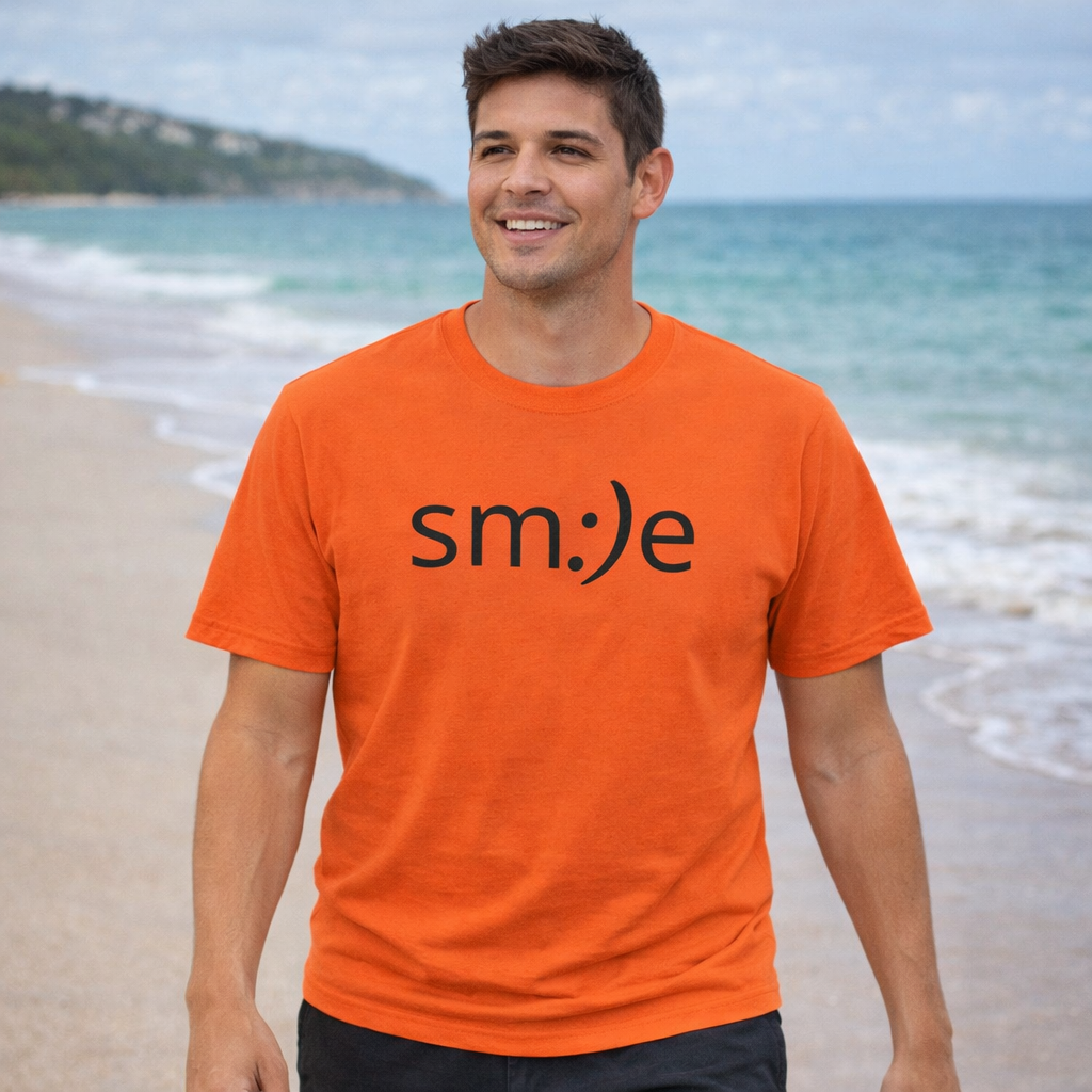sm:)e Smile Face Logo Tee | Happy Confidence Streetwear | Funny Everyday Unisex Shirt