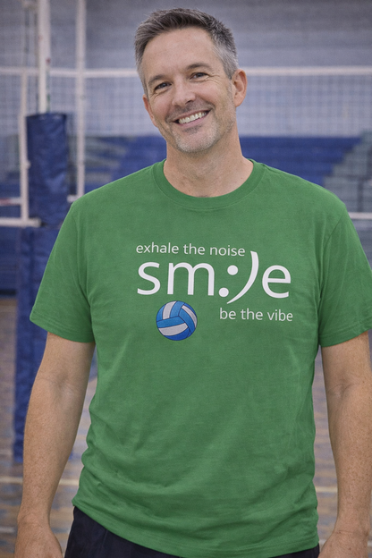 Exhale the Noise sm:)e Be the Vibe | Volleyball Streetwear | Motivational Athletic Tee