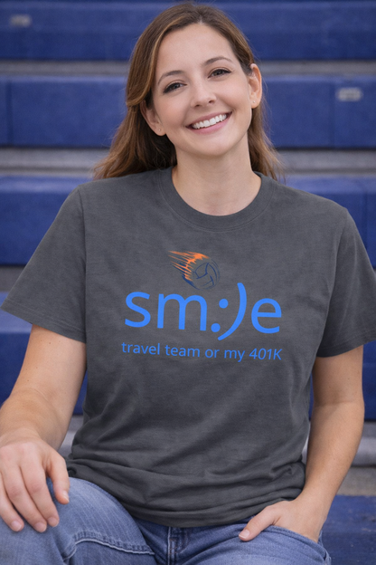 Smile Travel Team - My 401k is Volleyball | Parent Life Streetwear | Volleyball Mom Dad Tee