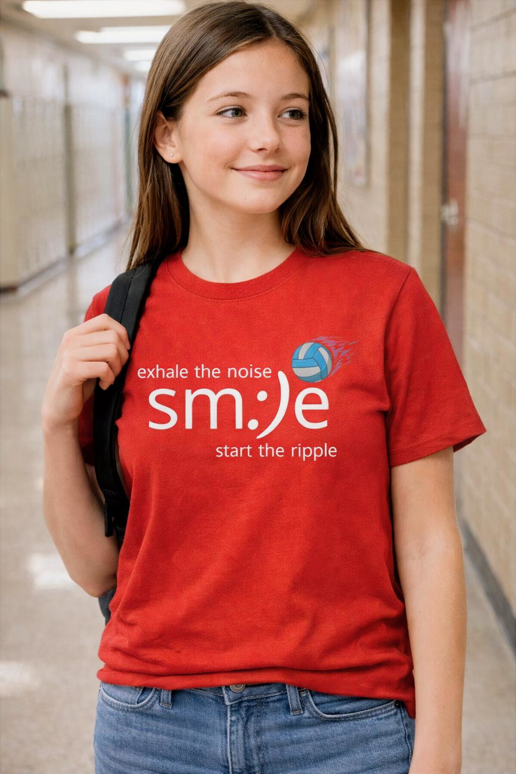 Exhale the Noise sm:)e Start the Ripple | Volleyball Jersey Tee