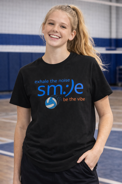 sm:)e Exhale the Noise Be the Vibe Volleyball Tee | Confident Athletic Streetwear | Positive Quote Shirt