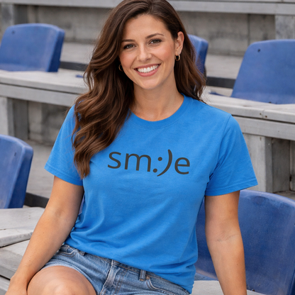 sm:)e Smile Face Logo Tee | Happy Confidence Streetwear | Funny Everyday Unisex Shirt