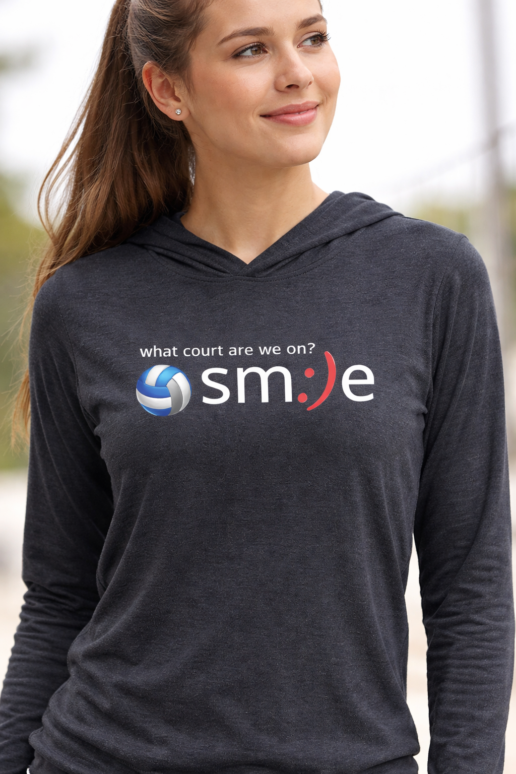 What Court Are We On? sm:)e Volleyball Hoodie - Tournament Confusion Tee