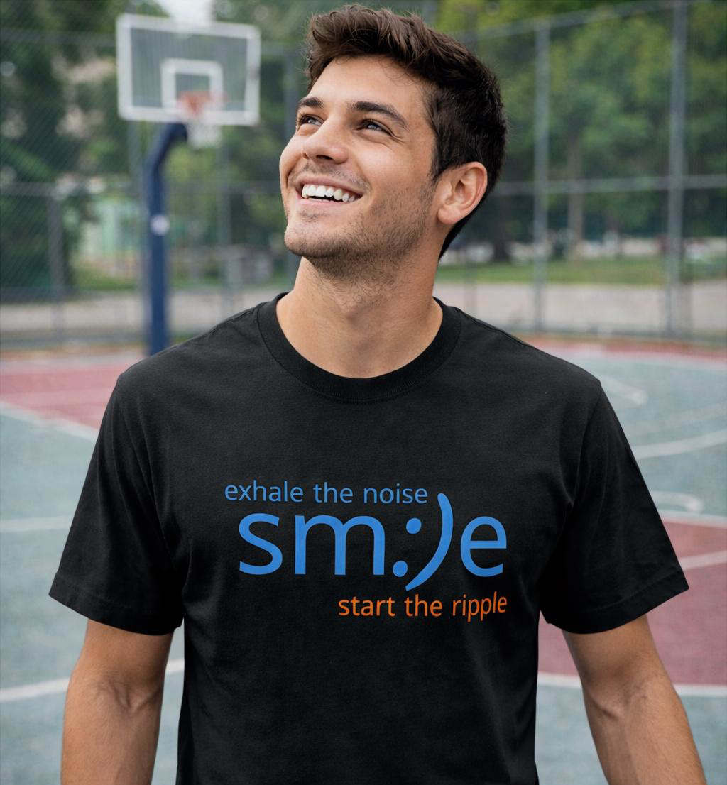 Exhale the Noise sm:)e Start the Ripple | Motivational Graphic Tee