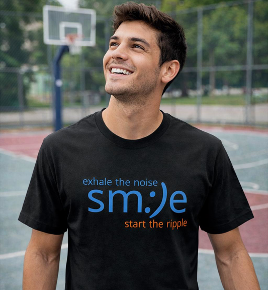 Exhale the Noise sm:)e Start the Ripple | Motivational Graphic Tee